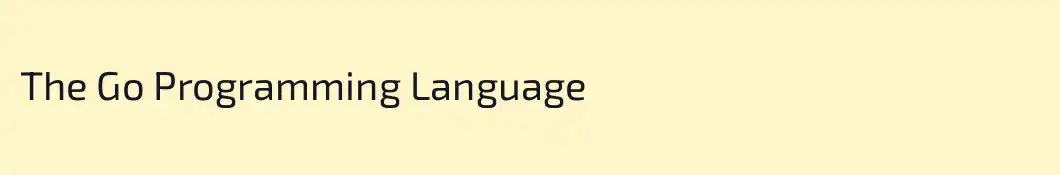 The Go Programming Language